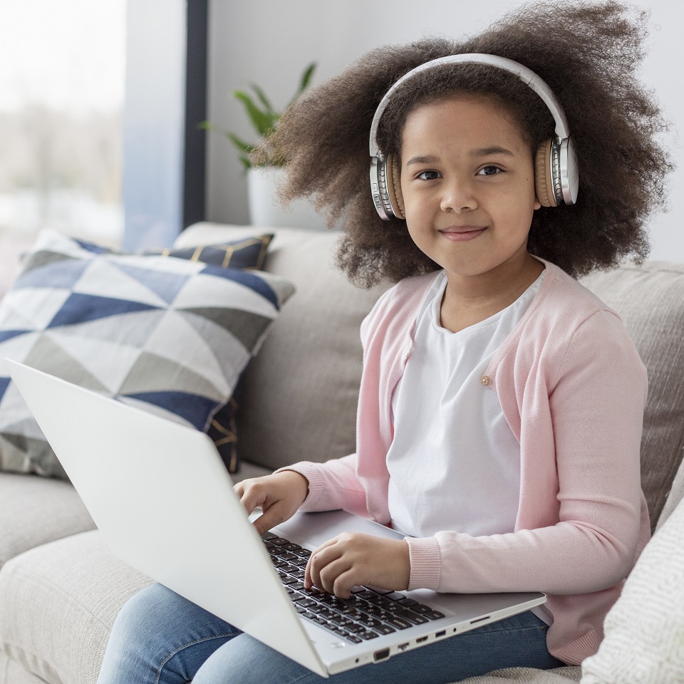 portrait cute young girl with curly hair 1