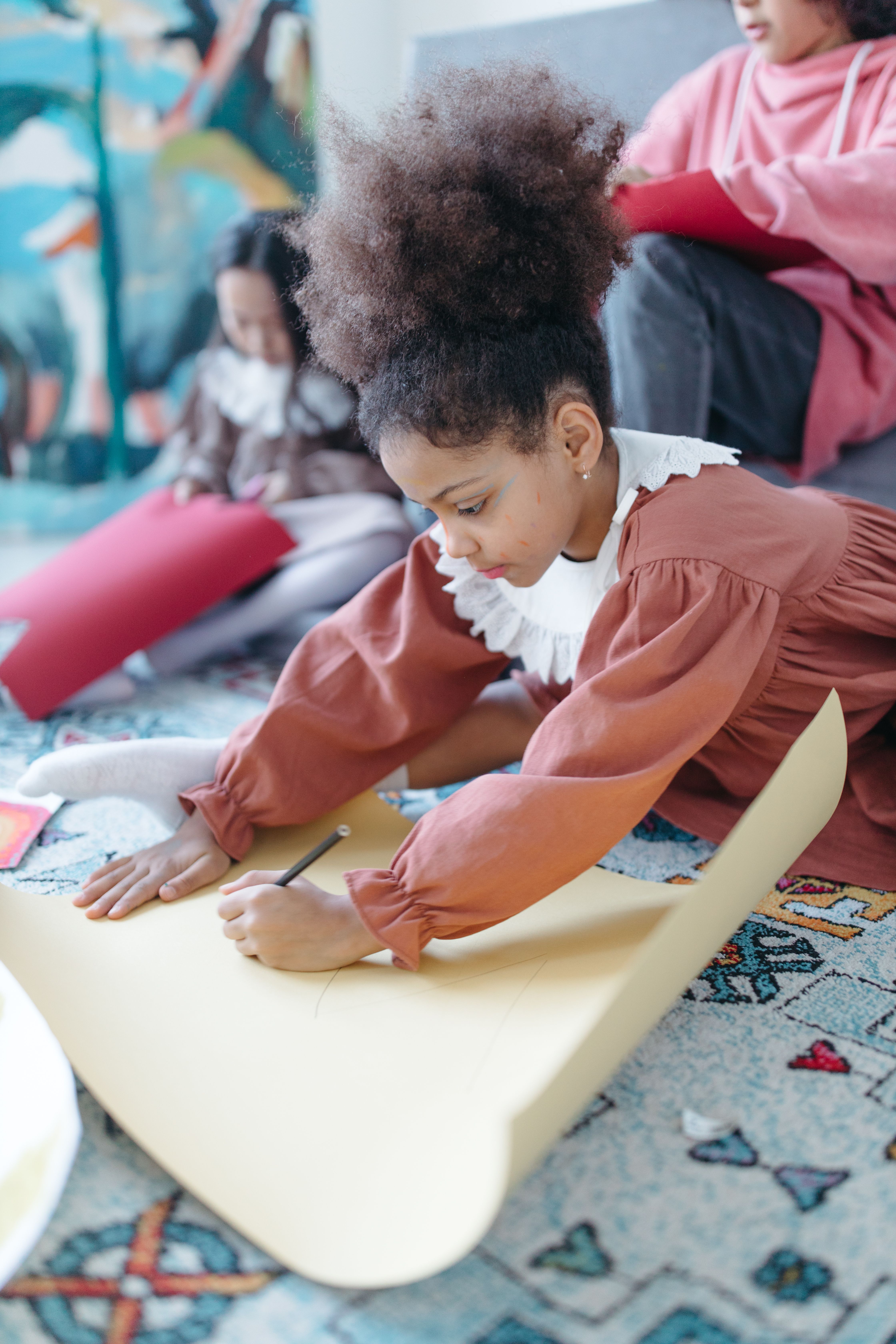 Child practising handwriting