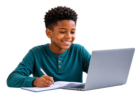 Student learning on a laptop