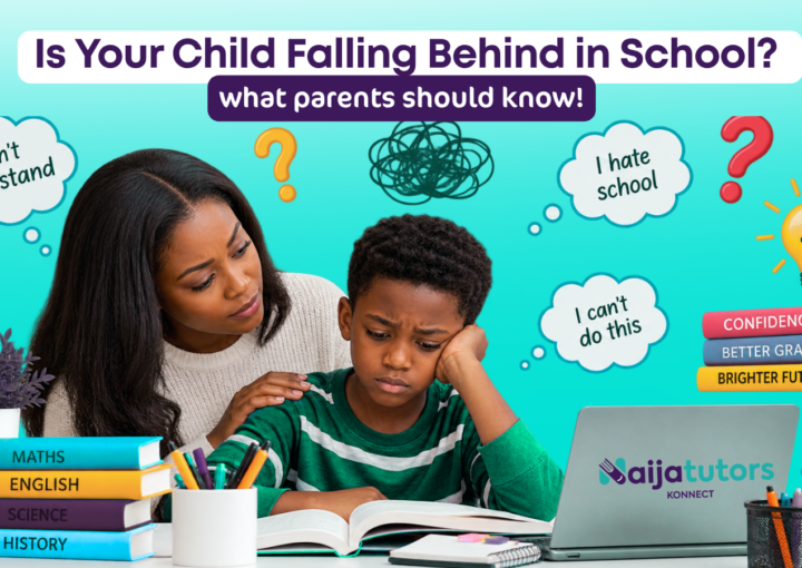 Parent noticing signs that their child is falling behind in school